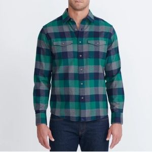 UNTUCKit Green and Blue Plaid Casual Button Down Shirt XXL